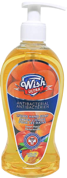 Wish Antibacterial Hand Soap Sweet Peach Pump Bottle 400ml