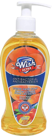 Wish Antibacterial Hand Soap Sweet Peach Pump Bottle 400ml